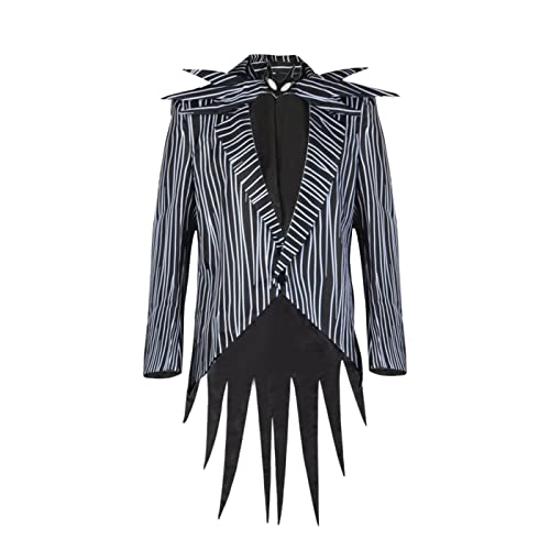 FEIWOBIRD Jack-Albtraum-Kostüm für Herren, Zebrastreifen, Frack, Weihnachtsmantel mit Fliege, Schwarz, M FEIWOBIRD Jack-Albtraum-Kostüm für Herren, Zebrastreifen, Frack, Weihnachtsmantel mit Fliege, Schwarz, M von FEIWOBIRD
