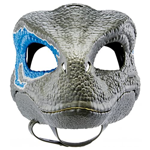 FEIYTD Dino-Maske, beweglicher Kiefer, Dinosaurier-Spielzeug, Halloween, Dinosaurier-Kostüme, Party, Maskerade, Latex-Maske für Kostümparty (Blue) von FEIYTD