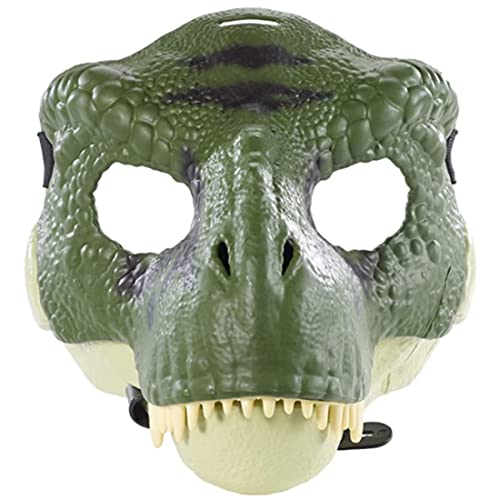 FEIYTD Dino-Maske, beweglicher Kiefer, Dinosaurier-Spielzeug, Halloween, Dinosaurier-Kostüme, Party, Maskerade, Latex-Maske für Kostümparty (Green) von FEIYTD