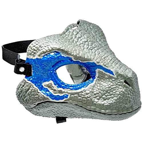 FEIYTD Dinosaurier-Maske mit beweglichem Kiefer, bewegliche Halloween-Dekoration, Tyrannosaurus Rex-Tiermaske mit zu öffnendem Kiefer für Halloween Cosplay (Blue) von FEIYTD