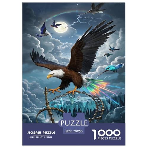 Adler Puzzle 1000 Teile Schwer Puzzle Spielzeug Lernspiel Impossible Tier Herausforderung Spielzeug Für Erwachsene Und Kinder in Bewährter 70x50cm/1000pcs von FELASBUID