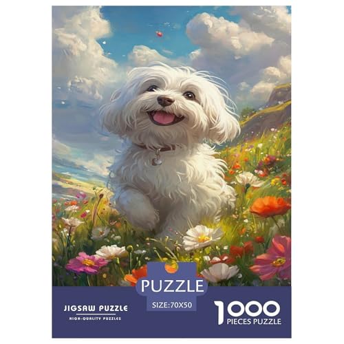 Bichon Frise Puzzles 1000 Teile Schwer Puzzle Spielzeug Lernspiel Impossible Tier Herausforderungsspielzeug Für Erwachsene Und Kinder Ab 12 Jahren 70x50cm/1000pcs Bichon Frise Puzzles 1000 Teile Schwer Puzzle Spielzeug Lernspiel Impossible Tier Herausforderungsspielzeug Für Erwachsene Und Kinder Ab 12 Jahren 70x50cm/1000pcs von FELASBUID