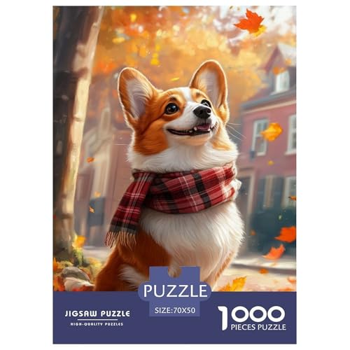 Corgi Puzzles 1000 Teile Schwer Puzzle Spielzeug Lernspiel Impossible Tier Herausforderung Spielzeug Für Erwachsene Und Kinder Ab 14 Jahren 70x50cm/1000pcs von FELASBUID