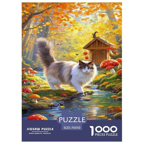 Das Das Sacré De BIRMANie Puzzle 1000 Teile Schwer Puzzle Spielzeug Lernspiel Impossible Tier Herausforderungsspielzeug Für Erwachsene Und Kinder Ab 12 Jahren 70x50cm/1000pcs von FELASBUID