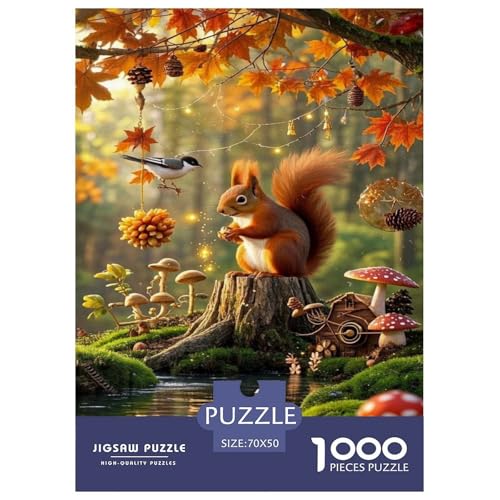 Eichhörnchen Puzzles 1000 Teile Schwer Puzzle Spielzeug Lernspiel Impossible Tier Herausforderungsspielzeug Für Erwachsene Und Kinder Ab 14 Jahren 70x50cm/1000pcs von FELASBUID