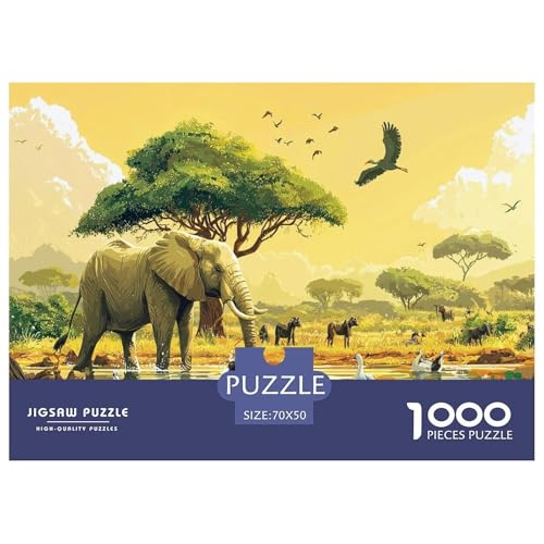 Elefanten Puzzles 1000 Teile Schwer Puzzle Spielzeug Lernspiel Impossible Tier Herausforderungsspielzeug Für Erwachsene Und Kinder Ab 12 Jahren 70x50cm/1000pcs von FELASBUID