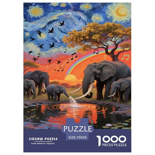 Elefanten Puzzles 1000 Teile Schwer Puzzle Spielzeug Lernspiel Impossible Tier Herausforderungsspielzeug Für Erwachsene Und Kinder Ab 12 Jahren 70x50cm/1000pcs Elefanten Puzzles 1000 Teile Schwer Puzzle Spielzeug Lernspiel Impossible Tier Herausforderungsspielzeug Für Erwachsene Und Kinder Ab 12 Jahren 70x50cm/1000pcs von FELASBUID