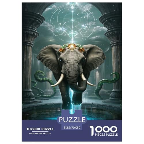 Elefanten Puzzles 1000 Teile Schwer Puzzle Spielzeug Lernspiel Impossible Tier Herausforderungsspielzeug Für Erwachsene Und Kinder Ab 14 Jahren 70x50cm/1000pcs von FELASBUID