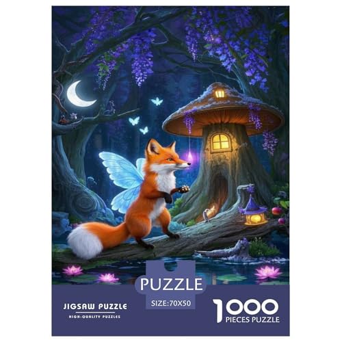Fox Puzzles 1000 Teile Schwer Puzzle Spielzeug Lernspiel Impossible Tier Herausforderungsspielzeug Für Erwachsene Und Kinder Ab 12 Jahren 70x50cm/1000pcs von FELASBUID
