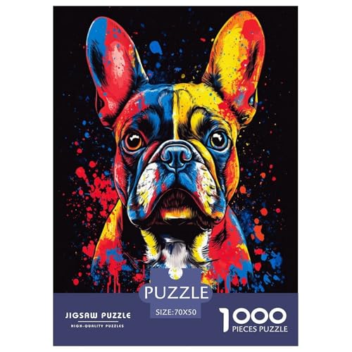 Französischer Bullhund Puzzle 1000 Teile Schwer Puzzle Spielzeug Pädagogisches Spiel Impossible Tier Herausforderungsspielzeug Für Erwachsene Kinder 70x50cm/1000pcs Französischer Bullhund Puzzle 1000 Teile Schwer Puzzle Spielzeug Pädagogisches Spiel Impossible Tier Herausforderungsspielzeug Für Erwachsene Kinder 70x50cm/1000pcs von FELASBUID