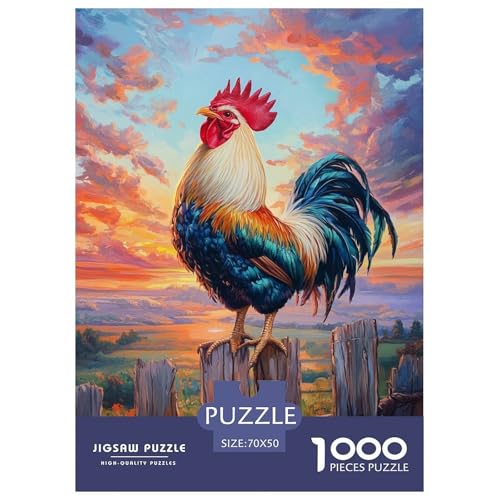 Hahn Puzzle 1000 Teile Schwer Puzzle Spielzeug Pädagogisches Spiel Impossible Tier Herausforderungsspielzeug Für Erwachsene Und Kinder in Bewährter 70x50cm/1000pcs von FELASBUID