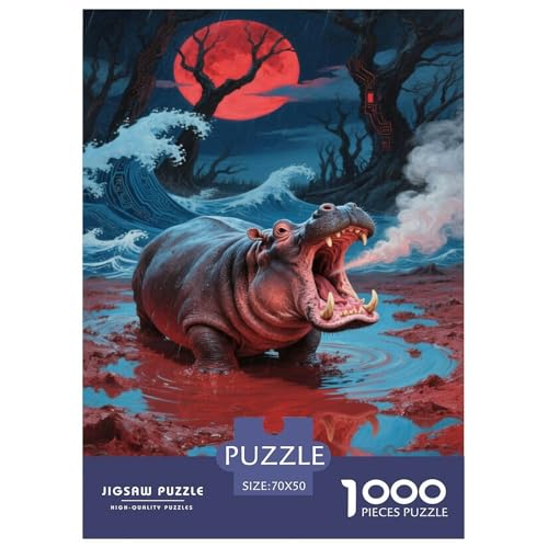 Hippopotamus Puzzle 1000 Teile Schwer Puzzle Spielzeug Lernspiel Impossible Tier Herausforderungsspielzeug Für Erwachsene Und Kinder Ab 14 Jahren 70x50cm/1000pcs Hippopotamus Puzzle 1000 Teile Schwer Puzzle Spielzeug Lernspiel Impossible Tier Herausforderungsspielzeug Für Erwachsene Und Kinder Ab 14 Jahren 70x50cm/1000pcs von FELASBUID