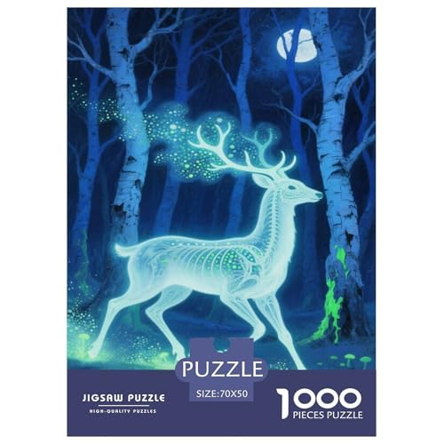 Hirsch Puzzles 1000 Teile Schwer Puzzle Spielzeug Pädagogisches Spiel Impossible Tier Herausforderung Spielzeug Für Erwachsene Und Kinder in Bewährter 70x50cm/1000pcs von FELASBUID
