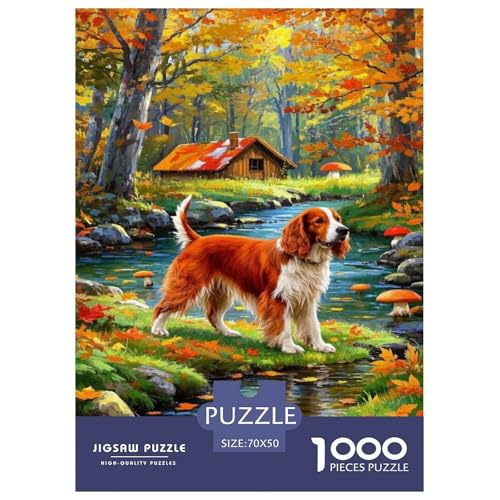 Irischer Setter Puzzle 1000-teilige Schwer Puzzle Spielzeug Lernspiel Impossible Tier Herausforderung Spielzeug Für Erwachsene Und Kinder Ab 12 Jahren 70x50cm/1000pcs von FELASBUID