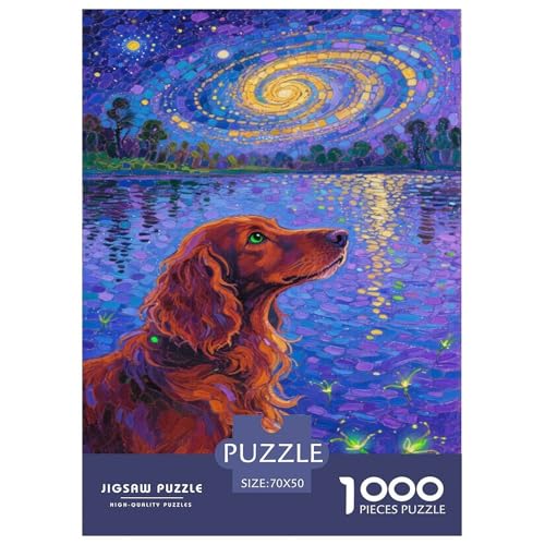 Irischer Setter Puzzles 1000 Teile Schwer Puzzle Spielzeug Lernspiel Impossible Tier Herausforderung Spielzeug Für Erwachsene Und Kinder Ab 12 Jahren 70x50cm/1000pcs von FELASBUID