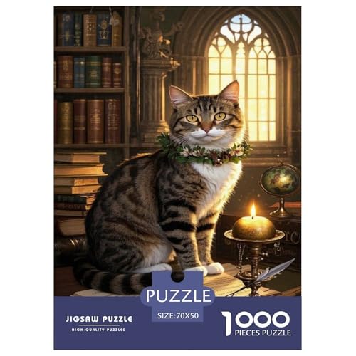 Manx Katze Puzzles 1000 Teile Schwer Puzzle Spielzeug Pädagogisches Spiel Impossible Tier Herausforderung Spielzeug Für Erwachsene Und Kinder Ab 12 Jahren 70x50cm/1000pcs von FELASBUID