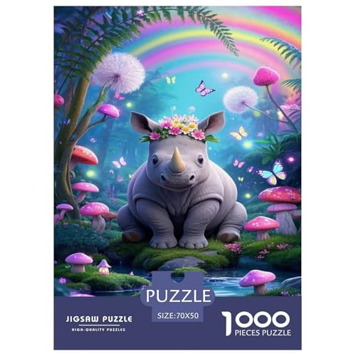 Nashörner Puzzle 1000-teilige Schwer Puzzle Spielzeug Pädagogisches Spiel Impossible Tier Herausforderung Spielzeug Für Erwachsene Kinder 70x50cm/1000pcs Nashörner Puzzle 1000-teilige Schwer Puzzle Spielzeug Pädagogisches Spiel Impossible Tier Herausforderung Spielzeug Für Erwachsene Kinder 70x50cm/1000pcs von FELASBUID