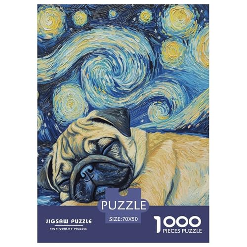 Pug Puzzle 1000 Teile Schwer Puzzle Spielzeug Pädagogisches Spiel Impossible Tier Herausforderungsspielzeug Für Erwachsene Kinder 70x50cm/1000pcs Pug Puzzle 1000 Teile Schwer Puzzle Spielzeug Pädagogisches Spiel Impossible Tier Herausforderungsspielzeug Für Erwachsene Kinder 70x50cm/1000pcs von FELASBUID