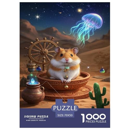 Roborovski Hamster Puzzle 1000 Teile Schwer Puzzle Spielzeug Pädagogisches Spiel Impossible Tier Herausforderung Spielzeug Für Erwachsene Kinder 70x50cm/1000pcs von FELASBUID