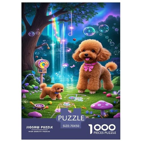 Teetasse Pudel Puzzle 1000-teilige Schwer Puzzle Spielzeug Pädagogisches Spiel Impossible Tier Herausforderungsspielzeug Für Erwachsene Und Kinder Ab 12 Jahren 70x50cm/1000pcs von FELASBUID