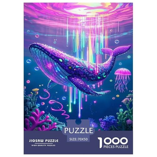 Wal Puzzle 1000-teilige Schwer Puzzle Spielzeug Pädagogisches Spiel Impossible Tier Herausforderungsspielzeug Für Erwachsene Und Kinder Ab 14 Jahren 70x50cm/1000pcs von FELASBUID