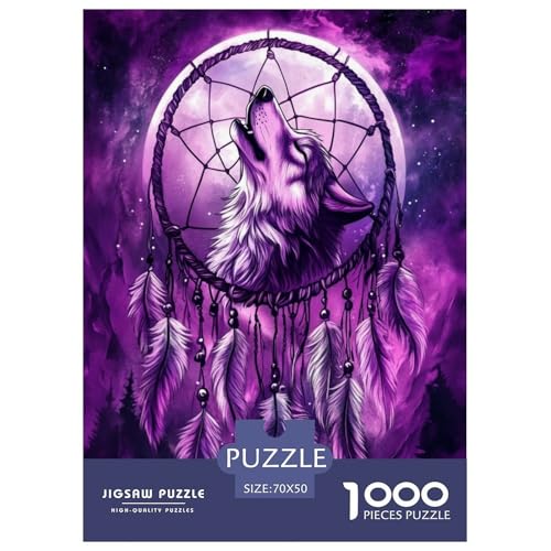 Wolf Puzzle 1000 Teile Schwer Puzzle Spielzeug Pädagogisches Spiel Impossible Tier Herausforderung Spielzeug Für Erwachsene Und Kinder Ab 12 Jahren 70x50cm/1000pcs von FELASBUID