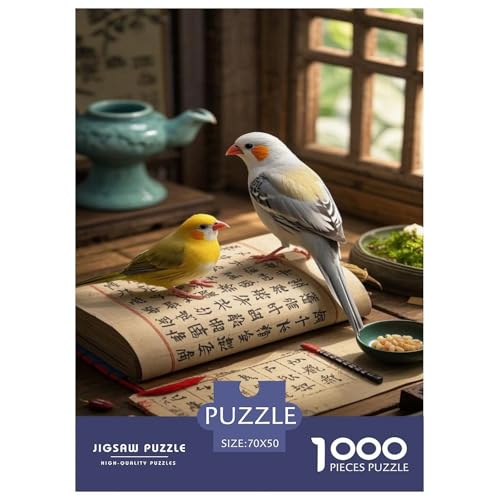 Zebra Finch Puzzle 1000 Teile Schwer Puzzle Spielzeug Lernspiel Impossible Tier Herausforderung Spielzeug Für Erwachsene Und Kinder in Bewährter 70x50cm/1000pcs von FELASBUID