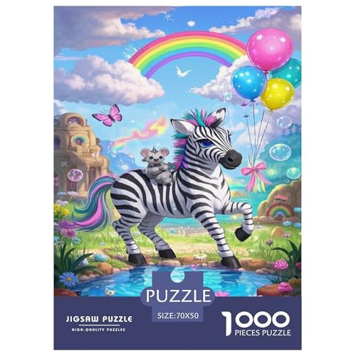 Zebra Puzzles 1000 Teile Schwer Puzzle Spielzeug Lernspiel Impossible Tier Herausforderungsspielzeug Für Erwachsene Und Kinder in Bewährter 70x50cm/1000pcs von FELASBUID