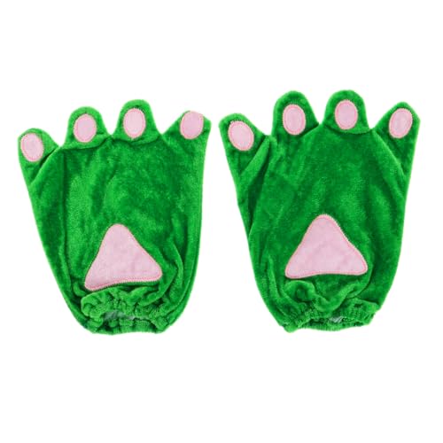FELTECHELECTR Tierpfoten-Handschuhe-Set Pfotenhandschuhe Für Jungen Und Mädchen Froschkostüm Plüsch Grün Cosplay-Handschuhe Bühnenauftritt Präzise Handhabung Angenehmes Tragegefühl von FELTECHELECTR