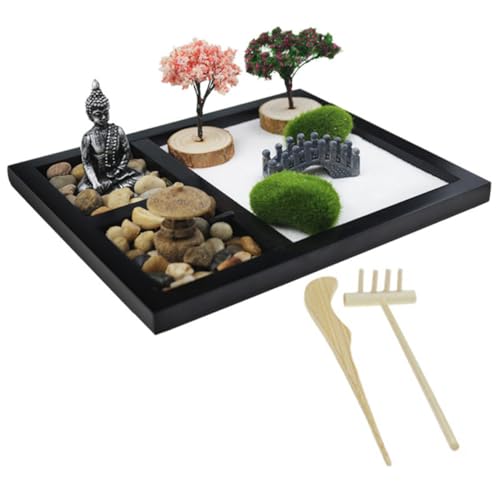 FELTECHELECTR Dekorativer Sandkasten Für Den Schreibtisch Zen-Garten-Set Miniatur-zubehör Heim- Und Bürodekor FELTECHELECTR Dekorativer Sandkasten Für Den Schreibtisch Zen-Garten-Set Miniatur-zubehör Heim- Und Bürodekor von FELTECHELECTR
