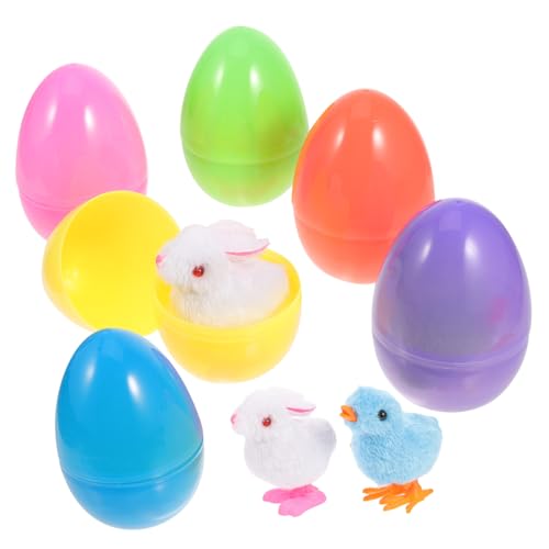 FELTECHELECTR 1 Satz Kaninchen-huhn-gacha Ostereier-küken Ostereiersuchspiel Zubehör Für Die Ostereiersuche Pinata-spielzeugfüller Taschenfüller Spielzeuge Plastik Kind Hase Geschenk von FELTECHELECTR