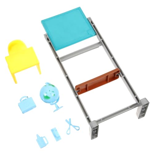 FELTECHELECTR 16 cm Miniatur-Puppe Klassenzimmerbedarf Schreibtischstuhl Rucksack Mini-hausdekor für Jungen und Mädchen von FELTECHELECTR