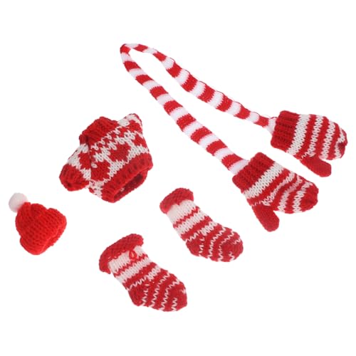 1 Satz Puppenkleidung Mini-strickmütze Und Schal Puppe Gestrickter Mützenschal Puppe Strickmütze Handschuhe Mini-puppenhaus-bausatz Hutersatz Hüte Miniatur Lieferungen Kind Garn von FELTECHELECTR