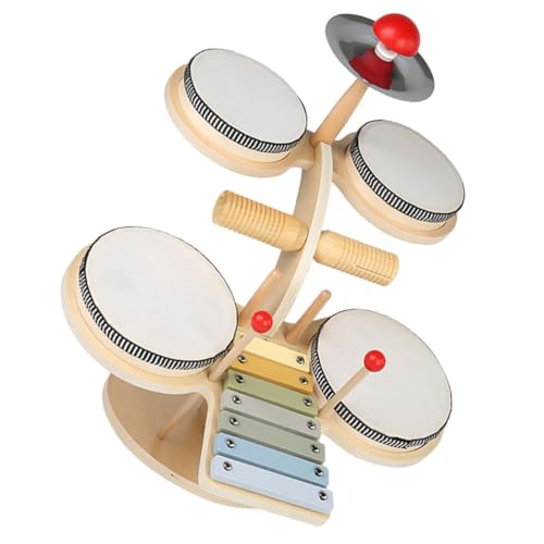 FELTECHELECTR Spielzeug 1 Satz Schlagzeug Für Kinder Kinder-Schlagzeug Schlagzeug Für Kleinkinder 1-3 Schlagzeug Für Kleinkinder Von 3–5 Jahren Holz Musik Baby Tambourin Spielzeuge von FELTECHELECTR