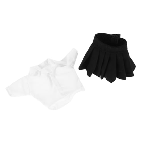FELTECHELECTR 1 Set Puppenkleidungsset, Minirock Und Hemd Für Puppen, Für Schulmädchen-Outfit Und Spielzeug-ankleide, Weiche Und Modische Puppenkleidung Für Stofftiere von FELTECHELECTR