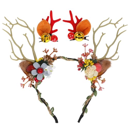 FELTECHELECTR 1 Set Weihnachts-haarschmuck Für Damen: Rentiergeweih-stirnband, Weihnachts-haarspange – Blumen-kopfschmuck Für Weihnachtsfeiertage, Partys, Cosplay- FELTECHELECTR 1 Set Weihnachts-haarschmuck Für Damen: Rentiergeweih-stirnband, Weihnachts-haarspange – Blumen-kopfschmuck Für Weihnachtsfeiertage, Partys, Cosplay- von FELTECHELECTR