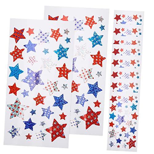 FELTECHELECTR Aufkleber Kinder Sticker 10 Blätter Sterne-Aufkleber Belohnungssticker Party Mitgebsel Schulsternenaufkleber Lehreraufkleber Fünfzackiger Sternaufkleber Funkelnde Sternaufkleber Papier von FELTECHELECTR