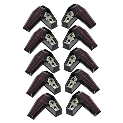 FELTECHELECTR 10 Sets Sargbox: Mini- -schmuckschatulle – Halloween-miniaturschatulle – Plastik-streichschatulle Als Requisite – Halloween-Party-Dekoration von FELTECHELECTR