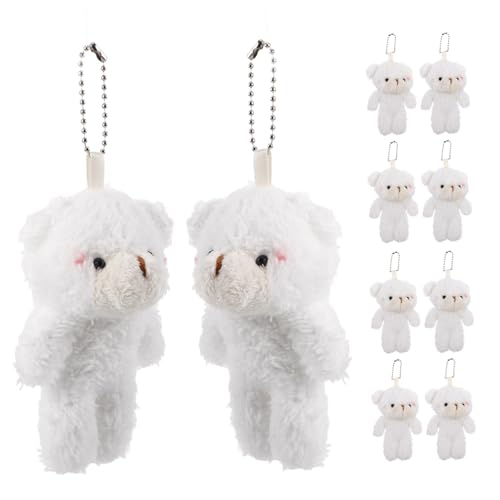 FELTECHELECTR 10 Stück Entzückender Kleiner Bär Plüsch-schlüsselanhänger-anhänger-Set Mini-stofftierspielzeug Für Rucksack-geldbörse Und Taschendekoration Für Kinder Und Erwachsene von FELTECHELECTR