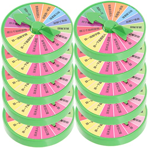 FELTECHELECTR 10 Stück Party Teiliges Rotierendes Tisch Punishment Wheel aus Langlebigem PP Leicht Tragbar für Raffles und Spiele bei Feierlichkeiten Interaktives Familienspiel für Erwachsene von FELTECHELECTR