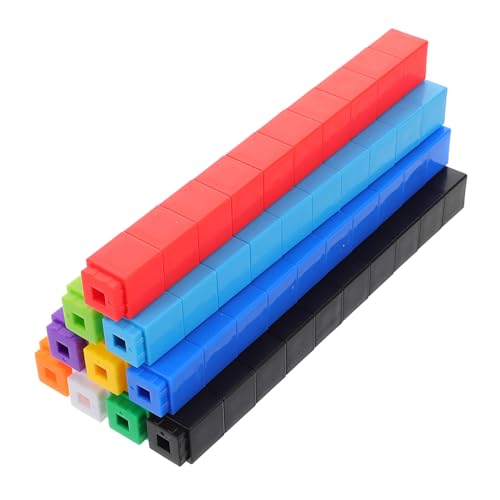 FELTECHELECTR 100pcs Frühkindliche Bausteine ​​und Mathematikzählungswürfel Für Kinderpädagogische Spielzeug Plastikstapelspielzeug Für Kreatives Spielen von FELTECHELECTR