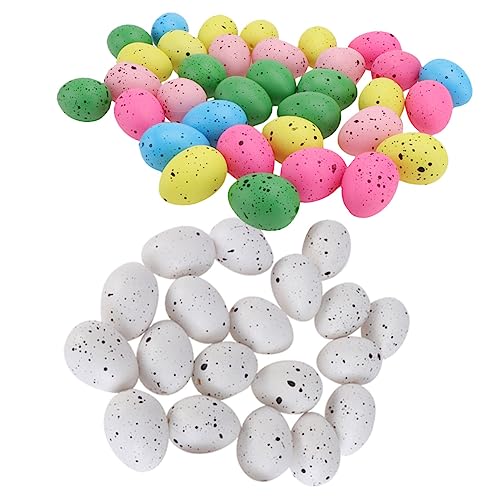 FELTECHELECTR 100st Simulations Vogel Eier Mini-dekor Mini-Eier Gelee-Armband Ostereier Basteln Ostern Requisiten Osterparty Ei Dekor Mini-schaumei Gefälschte Vogeleier Plastik Zubehör von FELTECHELECTR