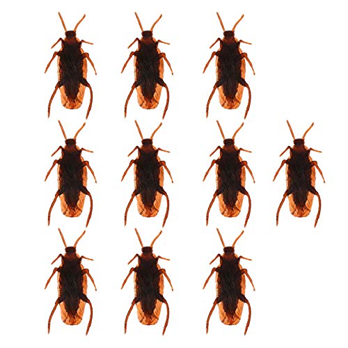 FELTECHELECTR Gefälscht 10St Party Trick Insekten gefälschte Cucaracha realistische Kakerlaken Spielzeuge Streichspielzeug Simulation gruseliger Insekten künstlich Requisiten Plastik von FELTECHELECTR