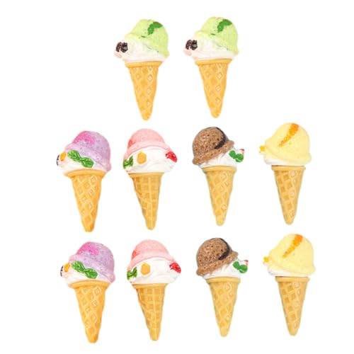 FELTECHELECTR 10Stücke Teiliges Gefälschtes Mini Eiscreme Realistische Lebensmittelmodelle aus Harz Simulation für Fotografie und Dekorative Präsentationen Vielseitig Einsetzbar von FELTECHELECTR