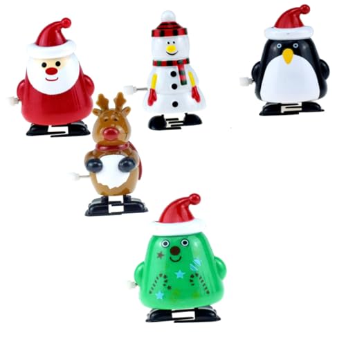 FELTECHELECTR 10st Uhrwerk Weihnachtsmann Retro-Spielzeug Zum Aufziehen Schneemann-Modell-Spielzeug Weihnachtsspielzeug Zum Aufziehen Weihnachtsuhrwerk Spielzeug Taschenfüller Aufziehpuppen von FELTECHELECTR