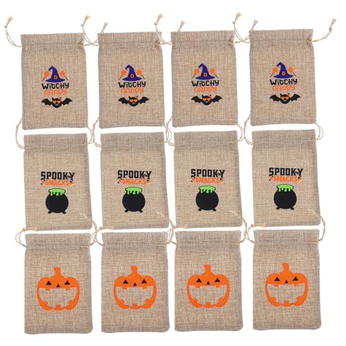 FELTECHELECTR 12 Stück Halloween-geschenktüten Mit Cartoon-kordelzug, Halloween-party-goodies-taschen FELTECHELECTR 12 Stück Halloween-geschenktüten Mit Cartoon-kordelzug, Halloween-party-goodies-taschen von FELTECHELECTR