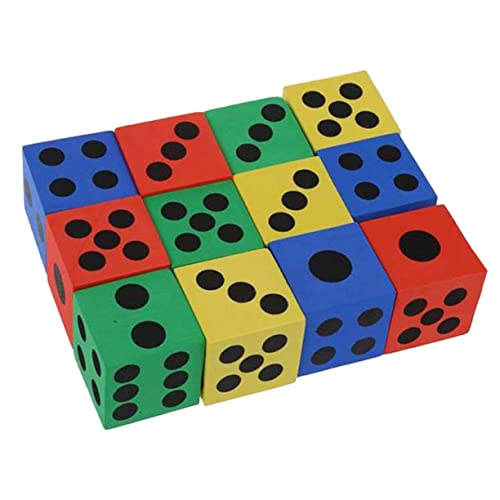 FELTECHELECTR 12 Stück Teiliges Bunte Schaumstoffwürfel Kreative Unterhaltung Würfelspielzeuge Leise Kinderfreundlich für Party Kindergarten Lernspiele und Freizeitspaß Zufällige Farbe von FELTECHELECTR