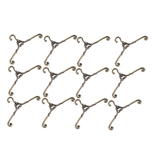 FELTECHELECTR 12 Stück Teiliges Mini Kleiderbügel für Puppenkleidung Vintage Metallbügel in Antikem Schonend für Puppenkleider zur Organisation im Puppenhaus von FELTECHELECTR