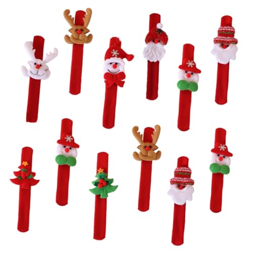 FELTECHELECTR 12St Weihnachtsring Füller für Weihnachtsgeschenktüten Partytütenfüller Plüsch Weihnachtsdekorationen armbänder für kinder Ornament kinder armband Weihnachtsarmband Spielzeug Knopf von FELTECHELECTR