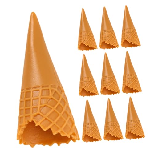 FELTECHELECTR 12st Knuspriger Eiswaffeln Mini Essensrequisiten Creme Künstlich Kleines Eistütenmodell Zapfen Kinderspielzeug Gefälschte Eiswaffel Gefälschte Süßigkeiten Deko PVC von FELTECHELECTR